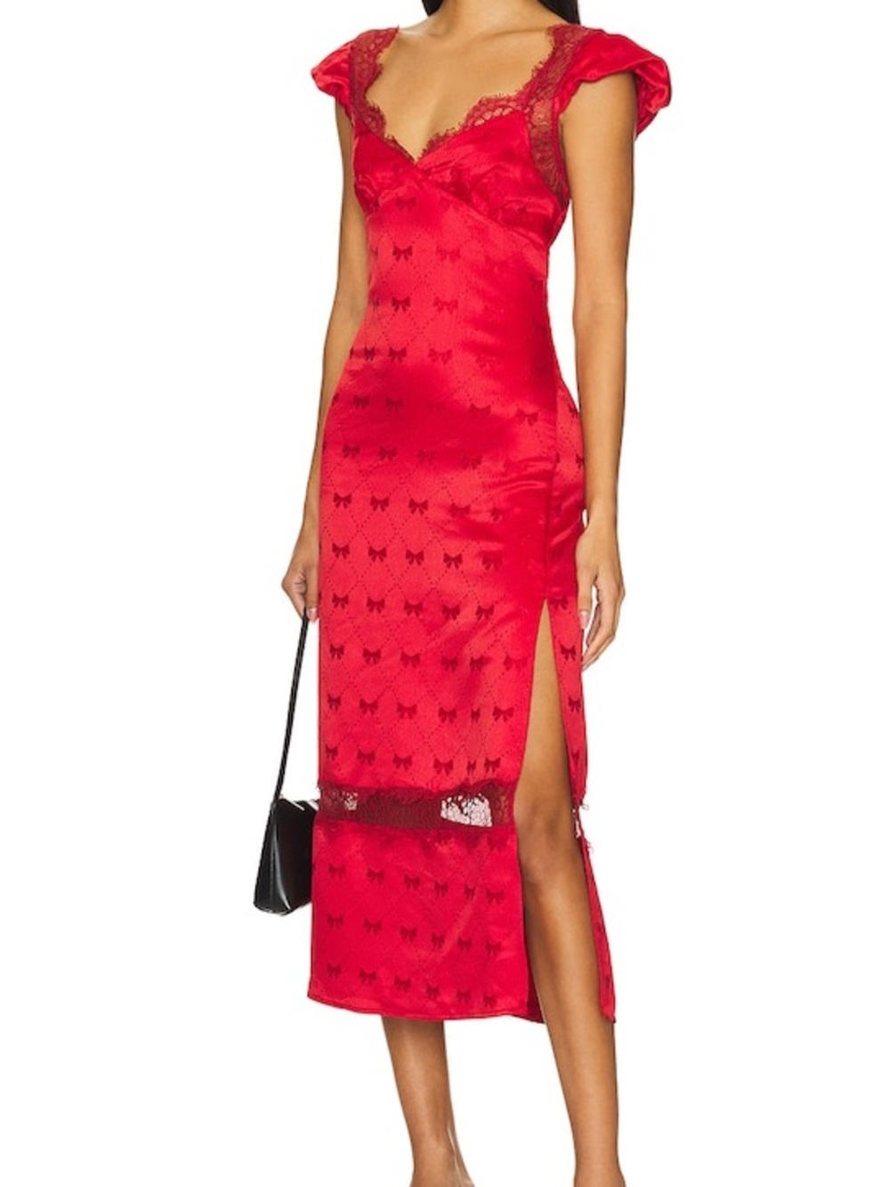 Free People Foolish Heart Midi Dress Dahlia Lace Trim Cottagecore Romantic S NWT
